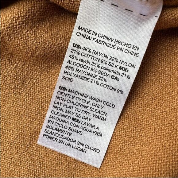 Chico's S Removable Neck Scarf English Toffee Brown Tie Neck Pullover Sweater - Picture 12 of 14